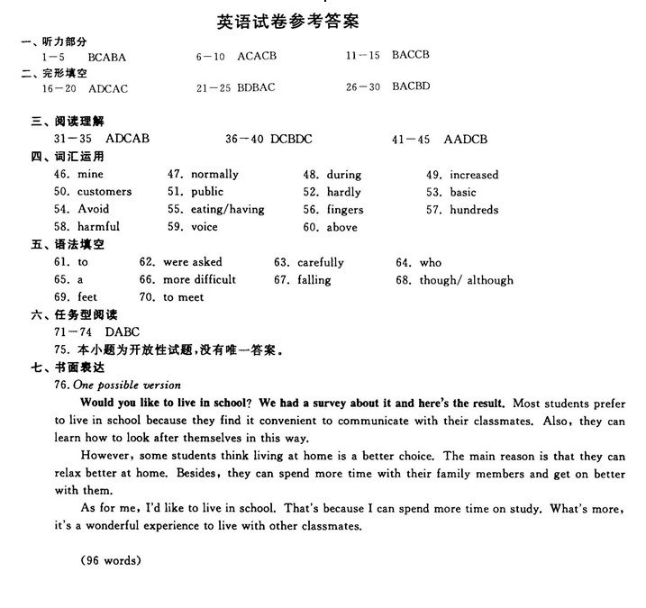 2016年浙江绍兴中考英语真题试题及答案（图片版） 7