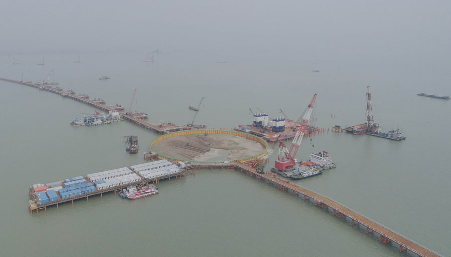 深中通道正在建设 难度不亚于港珠澳大桥